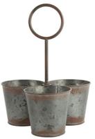 Bloempot drieling ro Jack zink-L23B23H30CM - thumbnail