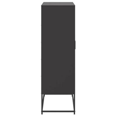Hoge kast 68,5x38,5x123,5 cm staal zwart - thumbnail
