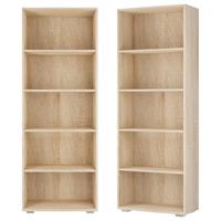 Boekenkast Vela Eikenhout met 5 opbergvakken - thumbnail