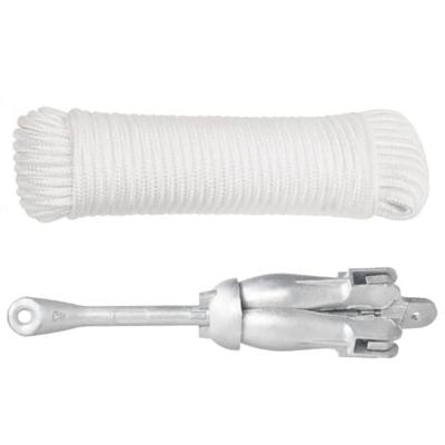 Anker met touw inklapbaar 8 kg smeedijzer zilverkleurig Anker met touw inklapbaar 8 kg smeedijzer zilverkleurig