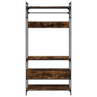 Kledingkast met lades 89x39x184,5 cm bewerkt hout gerookt eiken - thumbnail