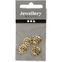 Creotime hartjes 13 x 14 mm 4 stuks goud - thumbnail