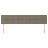 Hoofdborden 2 st 100x5x78/88 cm stof taupe - thumbnail