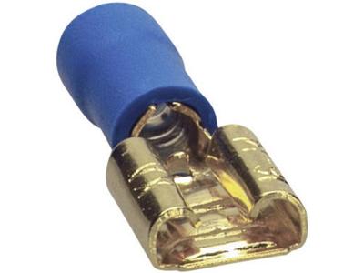 Sinuslive Car-HiFi platte stekker Set van 10 stuks 2.5 mm² 6.3 mm Verguld