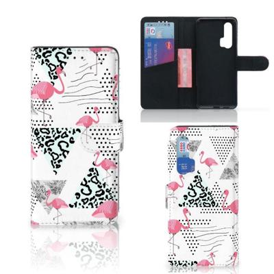 Honor 20 Pro | Telefoonhoesje | Met pasjeshouder | Flamingo Triangle
