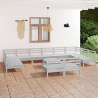 13-delige Loungeset massief grenenhout wit - thumbnail