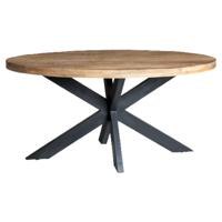 Sohome Ovale Eettafel 'Yannick' Mango met staal, 160 x 80cm - thumbnail