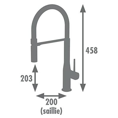 ROUSSEAU Keukenmengkraan Køben - Met handdouche - Chroom grijs en zwart ROUSSEAU Keukenmengkraan Køben - Met handdouche - Chroom grijs en zwart