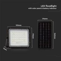 V-TAC VT-80W 7823 LED-schijnwerper, Zonne-energiemodule 10 W Koudwit Zwart - thumbnail