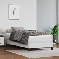 Boxspring met matras kunstleer wit 90x200 cm - thumbnail