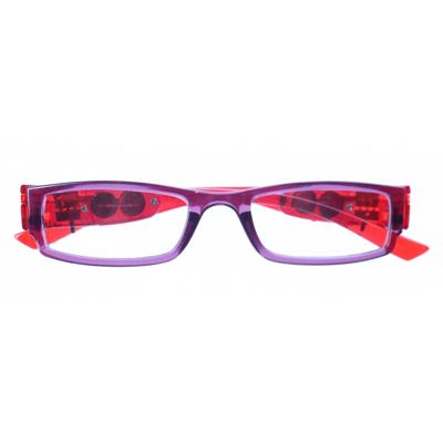 Lifetime Vision leesbril met led lampjes unisex paars/rood sterkte +3.50