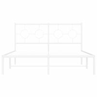 Bedframe met hoofdbord metaal wit 140x190 cm - thumbnail