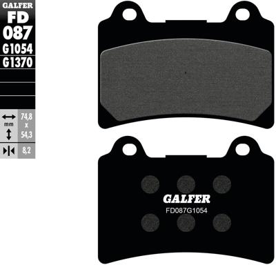 GALFER bremsbelag "fd087" brake pad fd087 g1054 organic