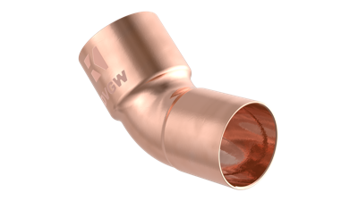 Kirchhoff Koperbocht 45°, blank, 28 mm, 1 socket (5040) - 989145017