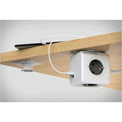 Allocacoc 1407/DEEUPC Stekkerdoos | PowerCube Extended | 2x USB-A poorten | 4 Sockets | Wit/Grijs| 3 meter - thumbnail
