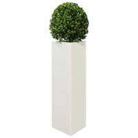 VidaXL Plantenbak driehoek 30x26x75 cm staal wit - thumbnail