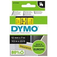 Dymo D1 tape 12 mm, zwart op geel - thumbnail