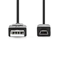 Nedis USB-Kabel | USB-A Male | USB Mini-B 5-Pins Male | 480 Mbps | 2 m | 1 stuks - CCGB60300BK20 CCGB60300BK20 - thumbnail