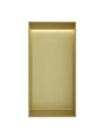 Hotbath &MORE Inbouwnis 30x15x10cm frameless + LED Geborsteld Messing PVD - thumbnail