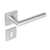 Intersteel Deurkruk Jura hoek 90° op vierkant rozet dubbel geveerd met sleutelrozetten - RVS - thumbnail