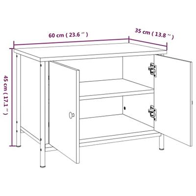 Tv-meubel met deuren 60x35x45 cm bewerkt hout