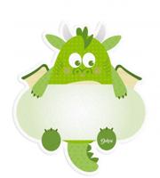 Dekori naambord draak junior 12 x 17 cm hout - thumbnail