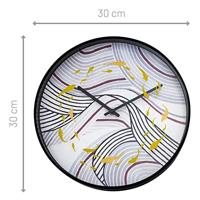 Wandklok 30 cm - Geruisloos - Grijs - Kunststof - "Koi" - thumbnail