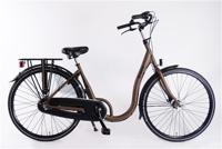 Aldo 28 inch lage instap fiets alu remnaaf deore bruin - thumbnail
