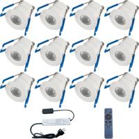 Velvalux LED Veranda Inbouwspot Set - 12 Stuks - Dimbaar - IP65 Waterdicht - 3W - Warm Wit - thumbnail