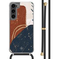 Samsung Galaxy S23 Plus hoesje met zwart koord - Abstract terracotta - thumbnail