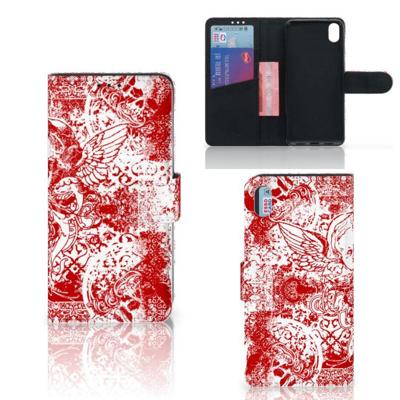 Telefoonhoesje met Naam Xiaomi Redmi 7A Angel Skull Rood Telefoonhoesje met Naam Xiaomi Redmi 7A Angel Skull Rood