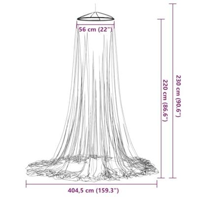 Klamboe voor bed 220 gaas 56x56x220 cm wit