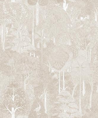 Marburg Heritage Behang ton sur ton met bomen en vogels - 47649