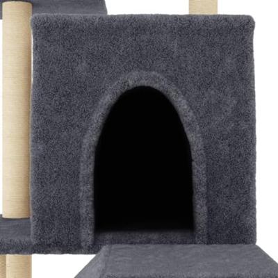 Kattenmeubel met sisal krabpalen 110,5 cm donkergrijs - thumbnail