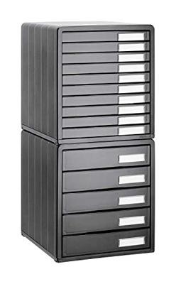 Rotho Timeless Bureau Ladenbak met 10 Dichte Lades 34.5x29x32 cm Antraciet