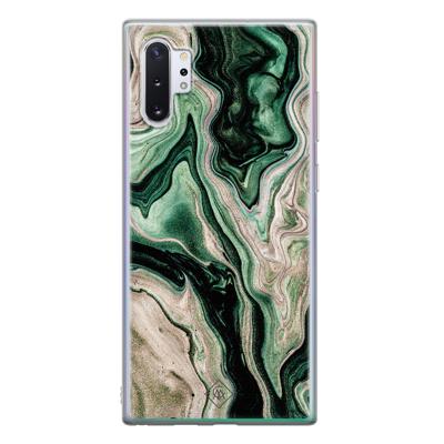 Samsung Galaxy Note 10 Plus siliconen hoesje - Green waves Samsung Galaxy Note 10 Plus siliconen hoesje - Green waves