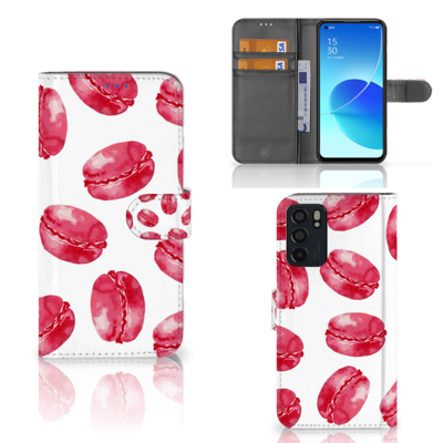 OPPO Reno6 5G | Book Cover | Pink Macarons