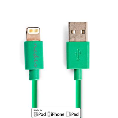 Sync and Charge-Kabel | Apple Lightning 8-Pins Male - USB-A Male | 1,0 m | Groen