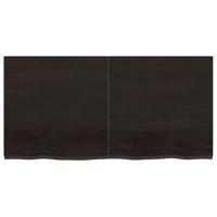 Wandschap 120x60x4 cm behandeld massief eikenhout donkergrijs - thumbnail