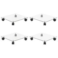 Plantenrollers 4 st vierkant 35x35 cm gehard glas - thumbnail