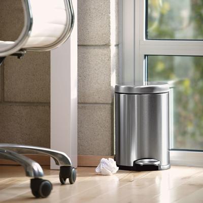 Simplehuman Afvalemmer Rond 4,5 liter (Zilver)