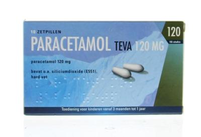Teva Paracetamol 120 mg 10 Zetpillen