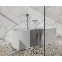 Fortifura Calvi Thermostatische badkraan met ronde handdouche, handdouchehouder en metalen doucheslang Geborsteld RVS PVD (RVS) SW799447/SW720566/SW720222/SW706208 - thumbnail