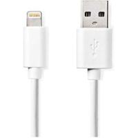 Nedis Lightning Kabel | USB 2.0 | Apple Lightning 8-Pins | USB-A Male | 480 Mbps | Vernikkeld | 3.00 m | Rond | PVC | Wit | Label - CCGL39300WT30 - thumbnail