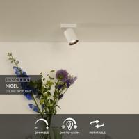 Lucide NIGEL - Plafondspot - LED Dim to warm - GU10 - 1x5W 2200K/3000K - Wit - thumbnail