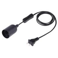 E27 Wire Cap schakelaar lamp houder kroonluchter stopcontact met 1.5 m verlengkabel US plug (zwart) - thumbnail