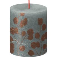 Bolsius rustiek printed stompkaars 80/68 eucalyptus green - thumbnail