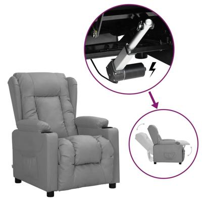 Sta-op-stoel kunstleer grijs