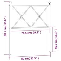 Hoofdbord 75 cm metaal wit - thumbnail