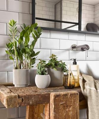 Capi nature groove indoor bol bloempot 14x13 cm ivoor Capi nature groove indoor bol bloempot 14x13 cm ivoor